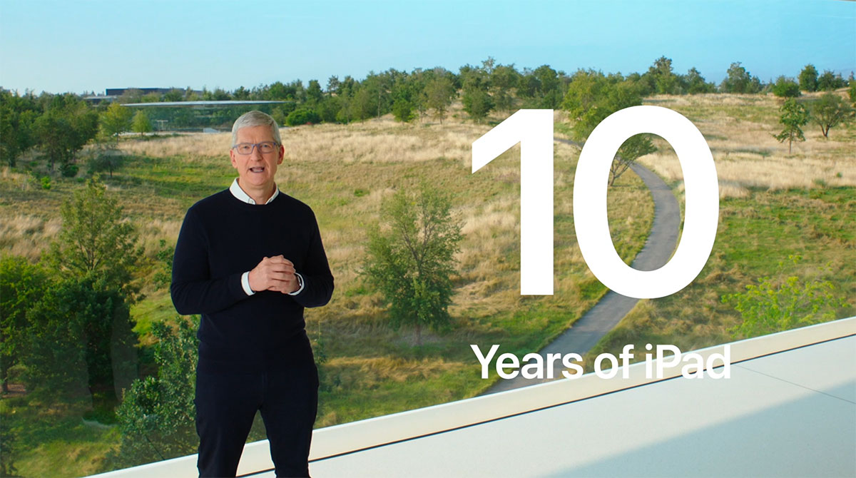 10th-year anniversary of the iPad Apple CEO Tim Cook, ten-year anniversary of the iPad
