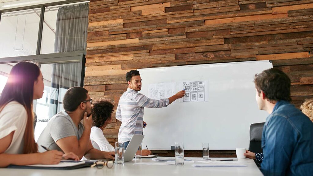 Business Team Discussing App Design