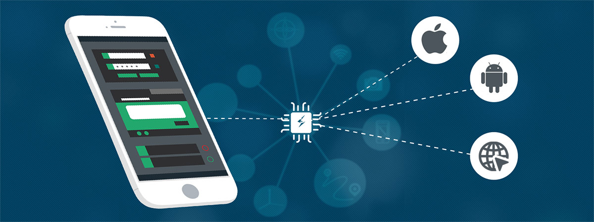 mobile-app-testing-process-ios-android-web Depiction of testing apps on multiple platforms