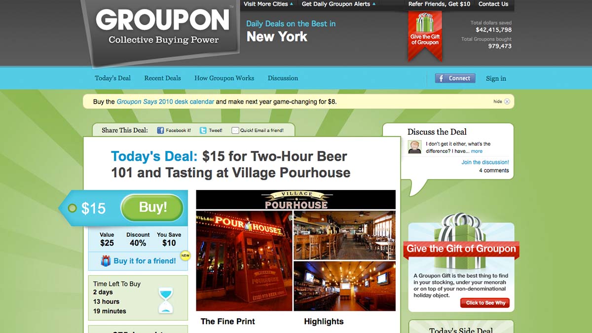 OG Groupon Old version of the Groupon site