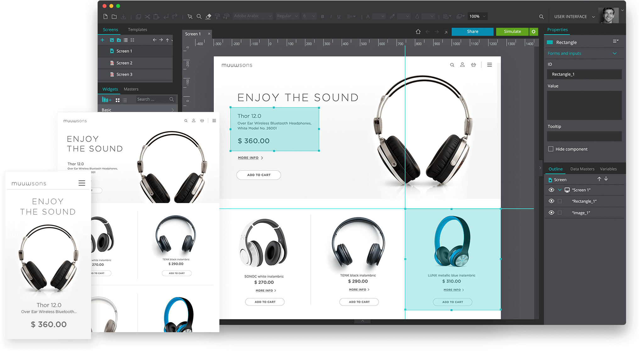 Justinmind: mobile app wireframe tool