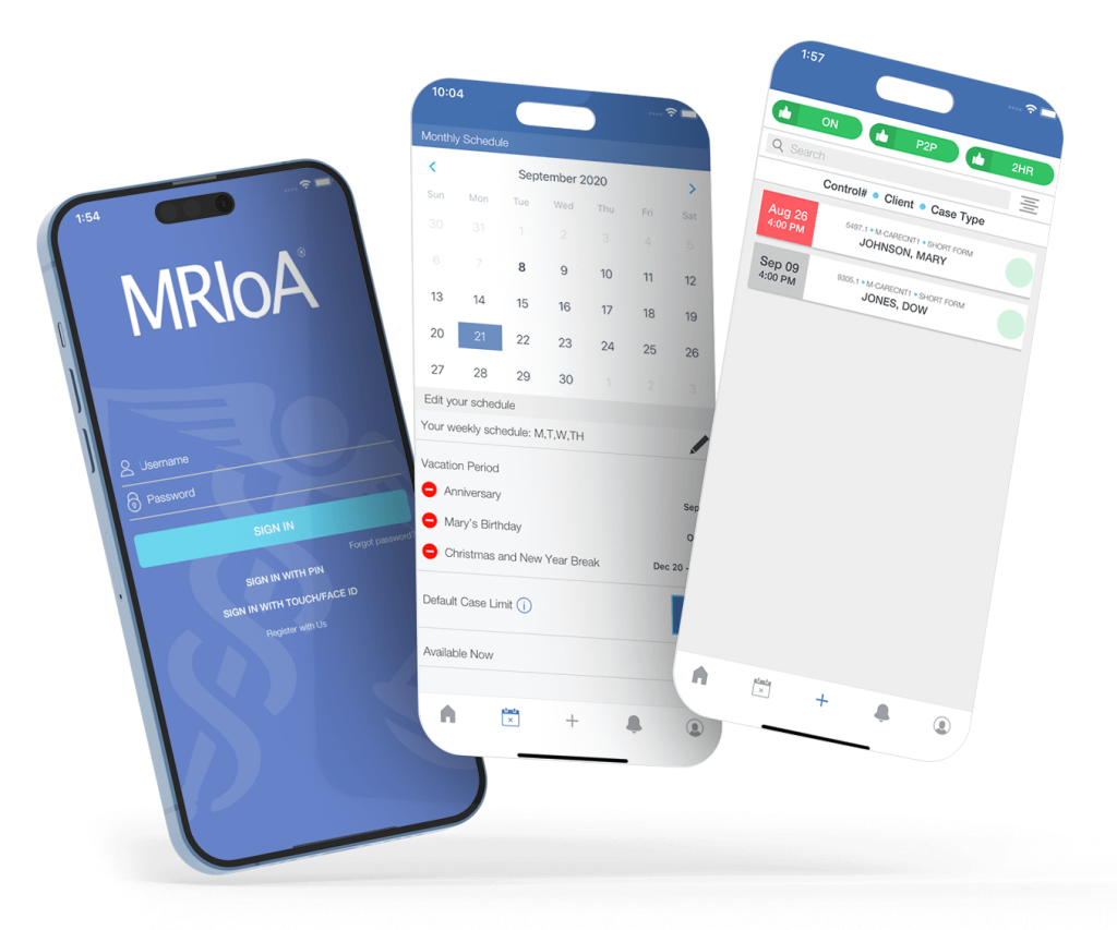 MRIoA App for iPhone and Android The MRIoA app shown on an iPhone