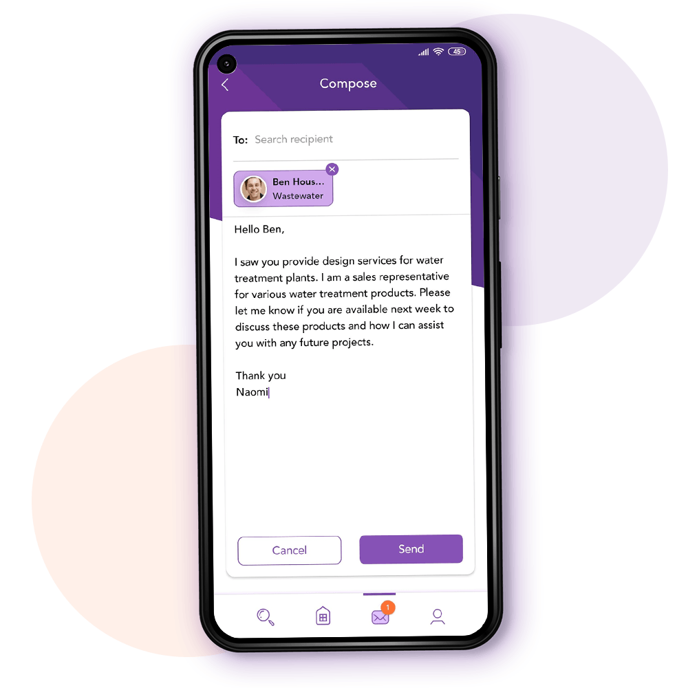 Vendor App Communication Composing a message in the Vendor app