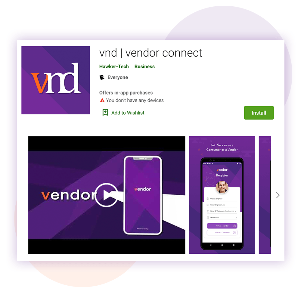 Vendor Google Play Vendor app on the Play store